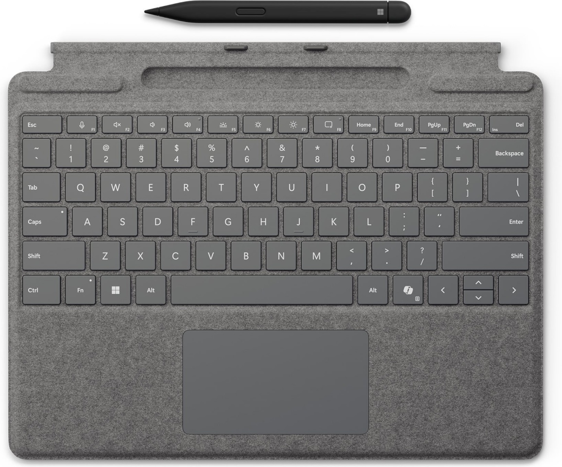 Microsofti klaviatuur Surface Pro TypeCover CoPilot nupu ja Slim Pen 2-ga, plaatina