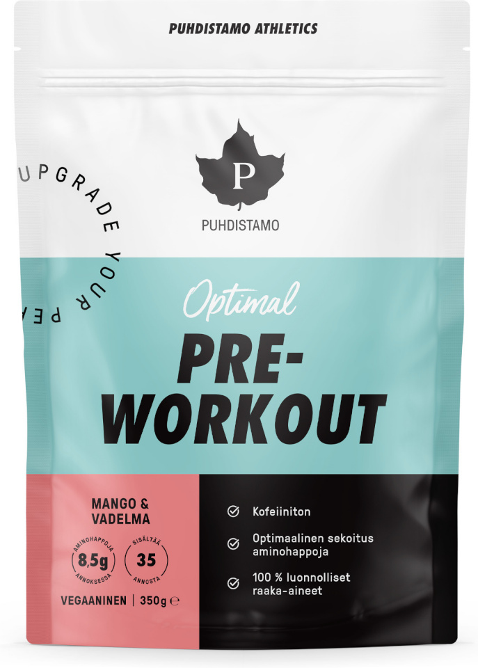 Puhdistamo spordijoogipulber Athletics Optimal Pre-Workout Mango & Raspberry, 350g