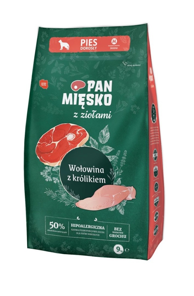 Pan Mięsko kuivtoit koerale Herbs Beef with Rabbit M, 9kg