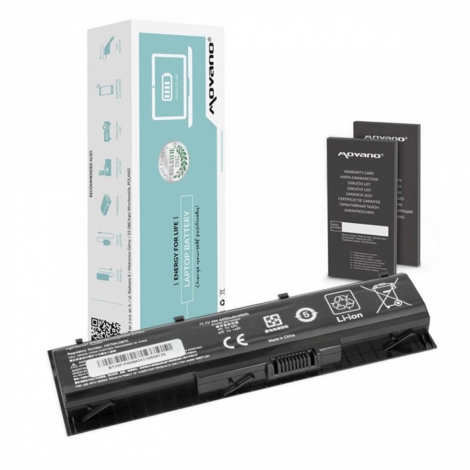 Movano sülearvuti aku PA06 HSTNN-DB7K for HP Omen 17-W Pavilion 17-AB - 4400 mAh (49 Wh)