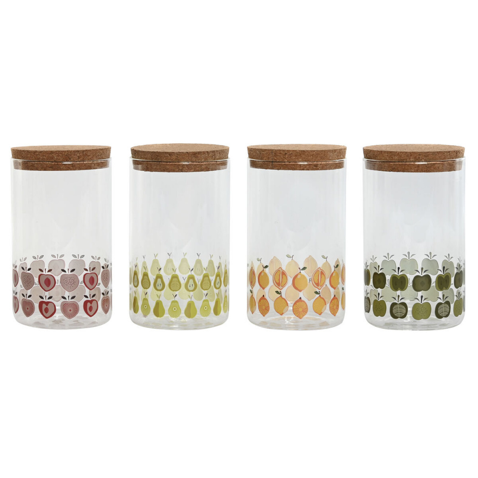 Home ESPRIT Purk kollane roheline naturaalne Kork Silikoon Borosilikaatklaas Shabby Chic 1 L (4tk)