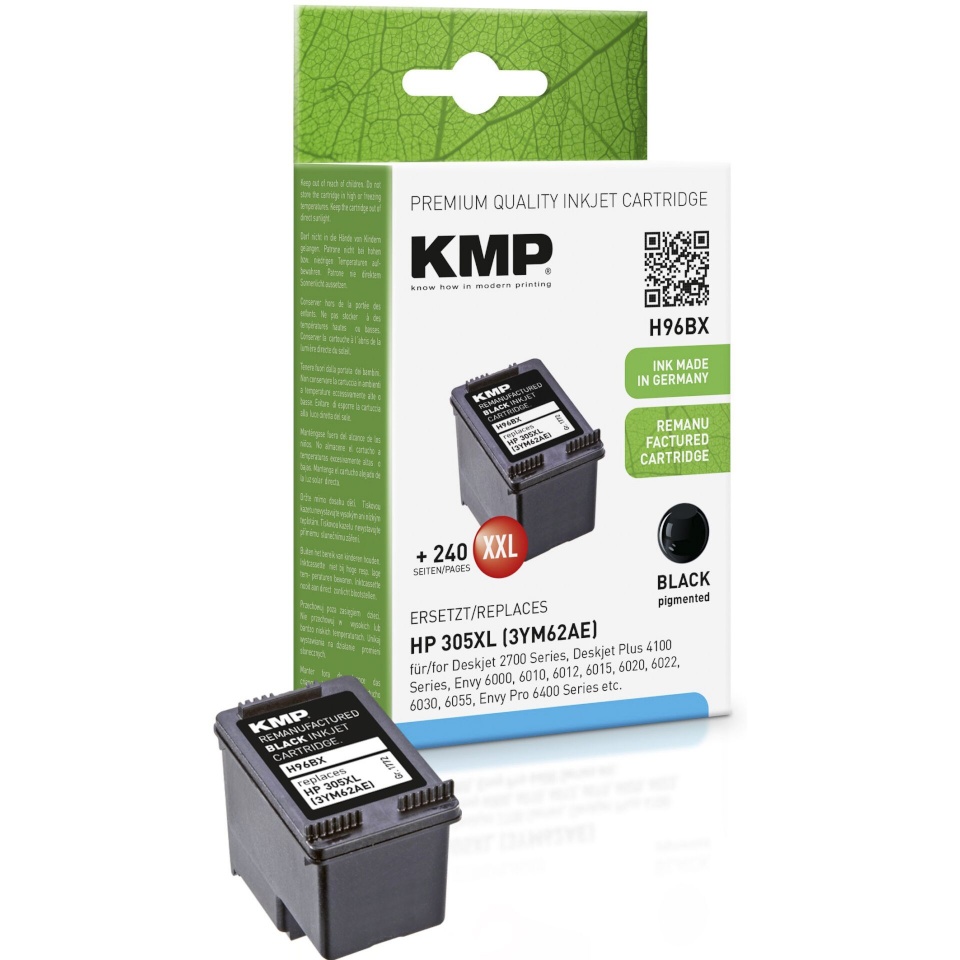 KMP tindikassett HP 3YM62AE Nr.305XL must 480 Seiten 10ml H96BX Remanufactured