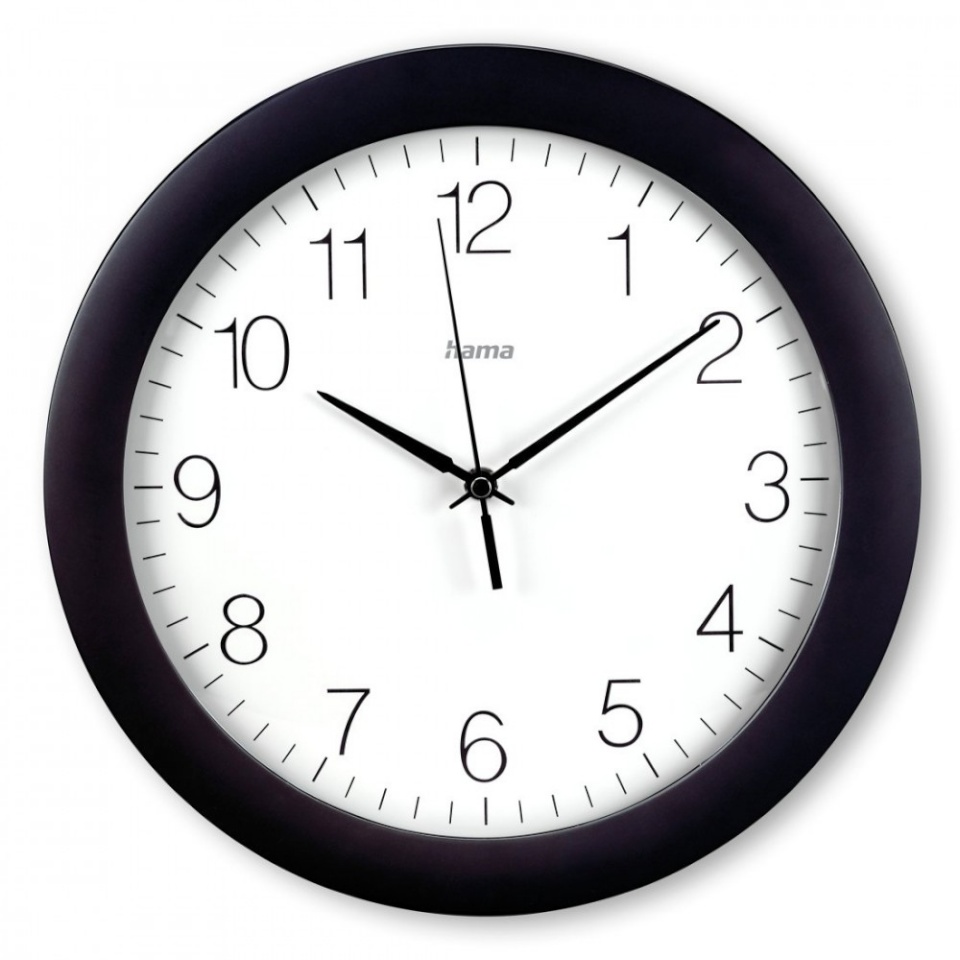 Hama seinakell Tenerife DCF Radio Wall Clock, 30cm, must