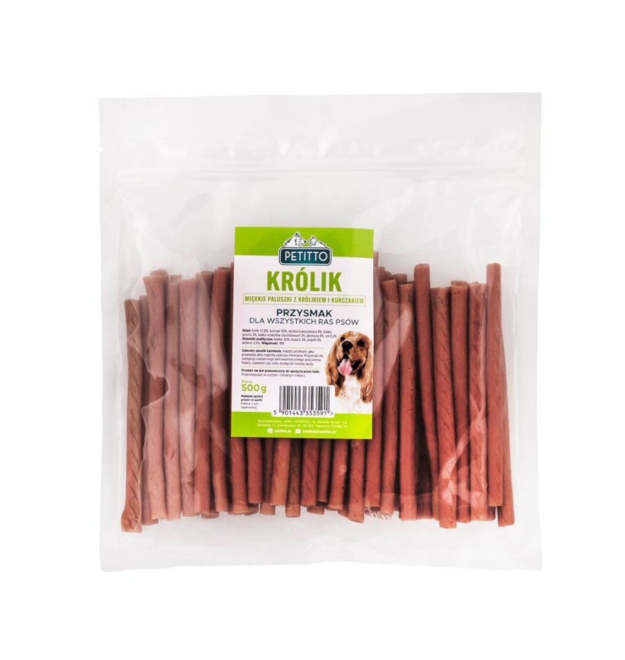 Petitto maius koerale Soft Rabbit Sticks, 500g