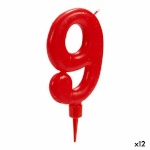 BGB Home Küünal punane Sünnipäev Numbrid 9 (12 Ühikut)