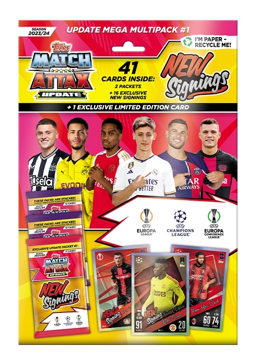 Topps jalkakaardid Match Attax 2023/24 - Update Mega Multipack #1 New Signings