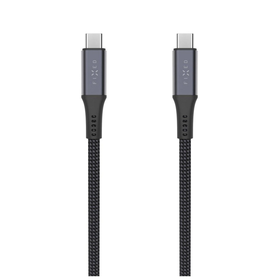Fixed Braided Cable USB-C/USB-C, 2m, USB4 gen2 20Gbps, 4K 60Hz, 240W | FIXDBP-CC2-GR