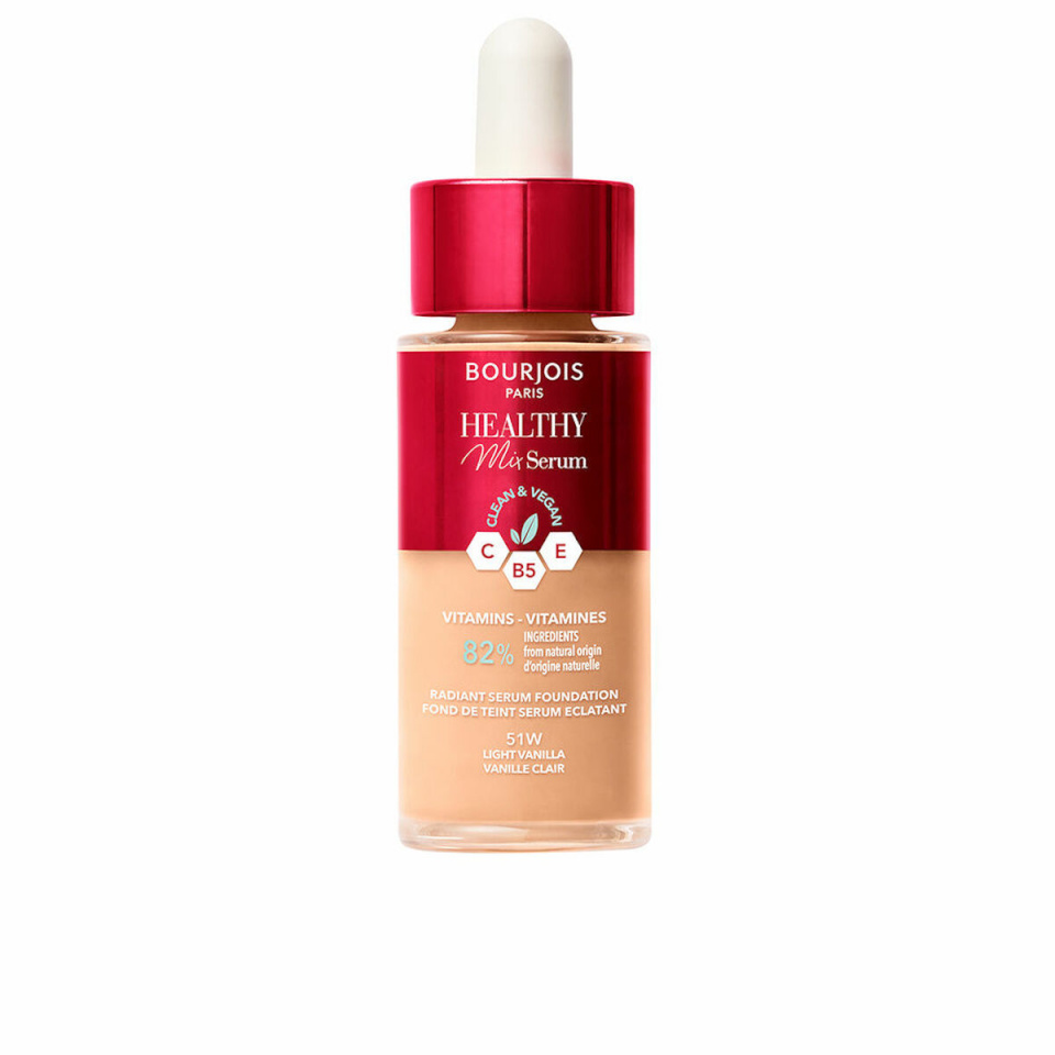 Bourjois Paris jumestuskreem Healthy Mix Clean & Vegan Serum 30ml, 51 Light Vanilla, naistele