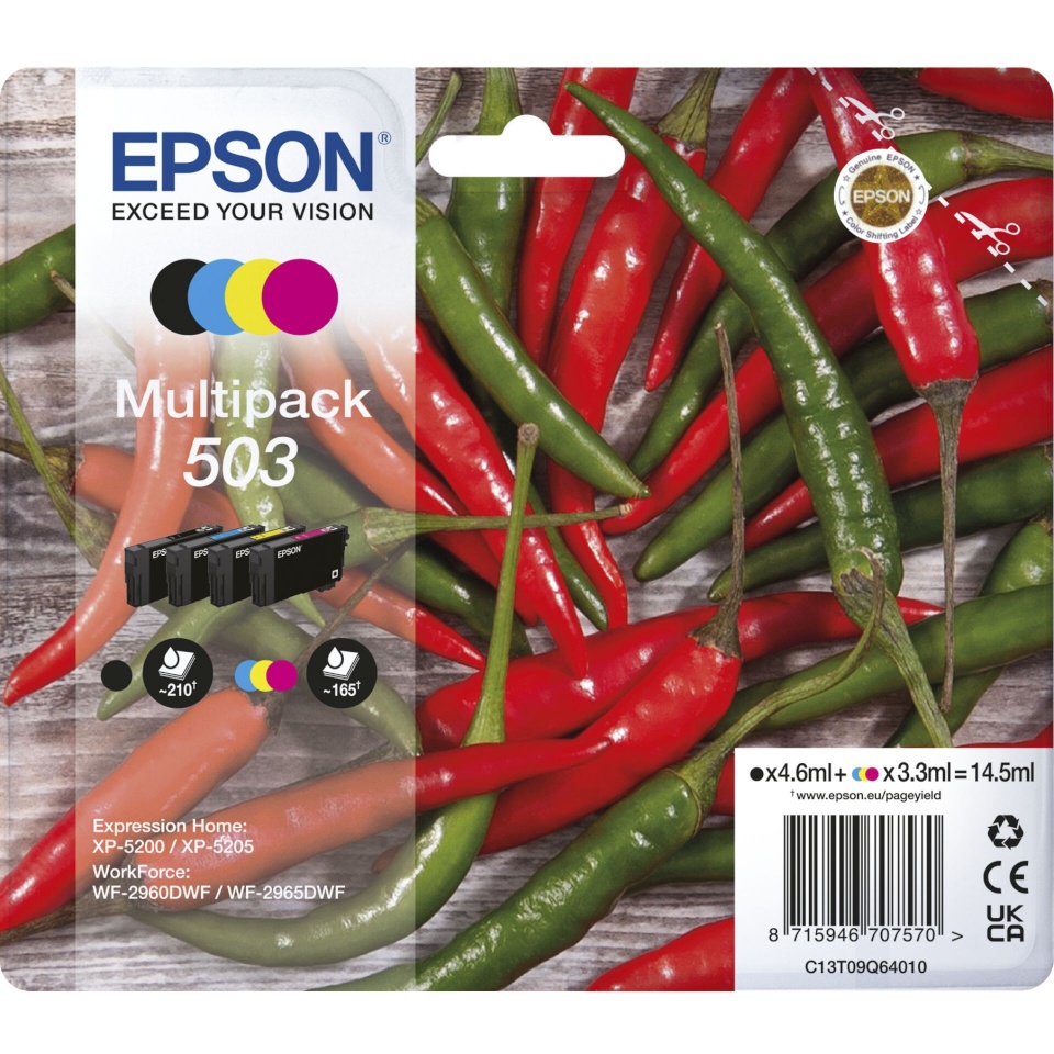 Epson tindikassett Epson Multipack T 503 BK/C/M/Y T09Q6