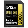Lexar mälukaart SDXC 512GB Professional 2000x U3 V90 300MB/s