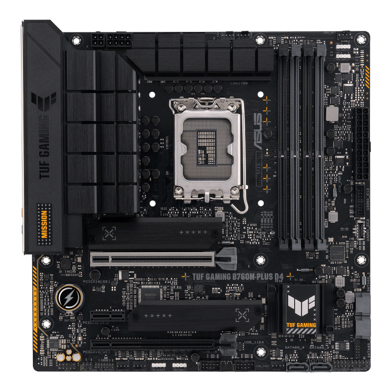 ASUS emaplaat TUF GAMING B760M-PLUS D4 Intel LGA1700 DDR4 mATX, 90MB1DI0-M0EAY0