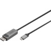 DIGITUS USB Type C / DisplayPort Bidirectional Alu, must 1m