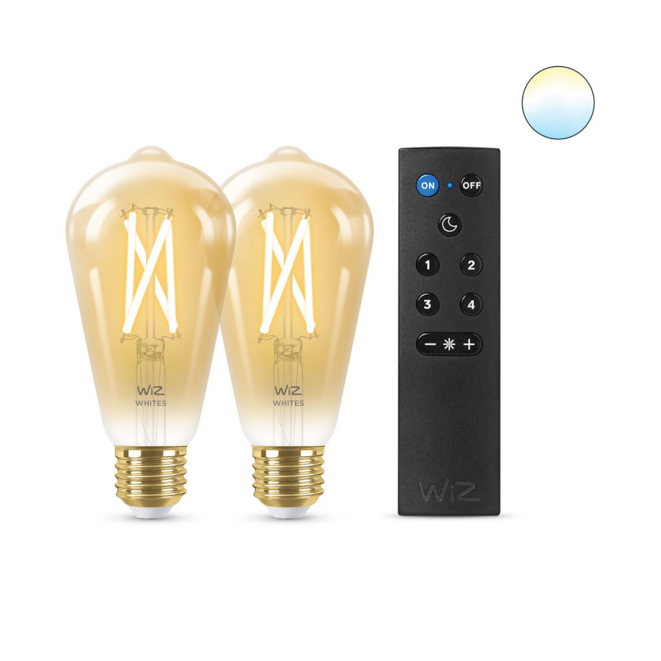 Wiz nutipirn Smart Elektripirn ST64 E27 50 W Mitmevärviline kuldne 7 W 640 lm (2tk)
