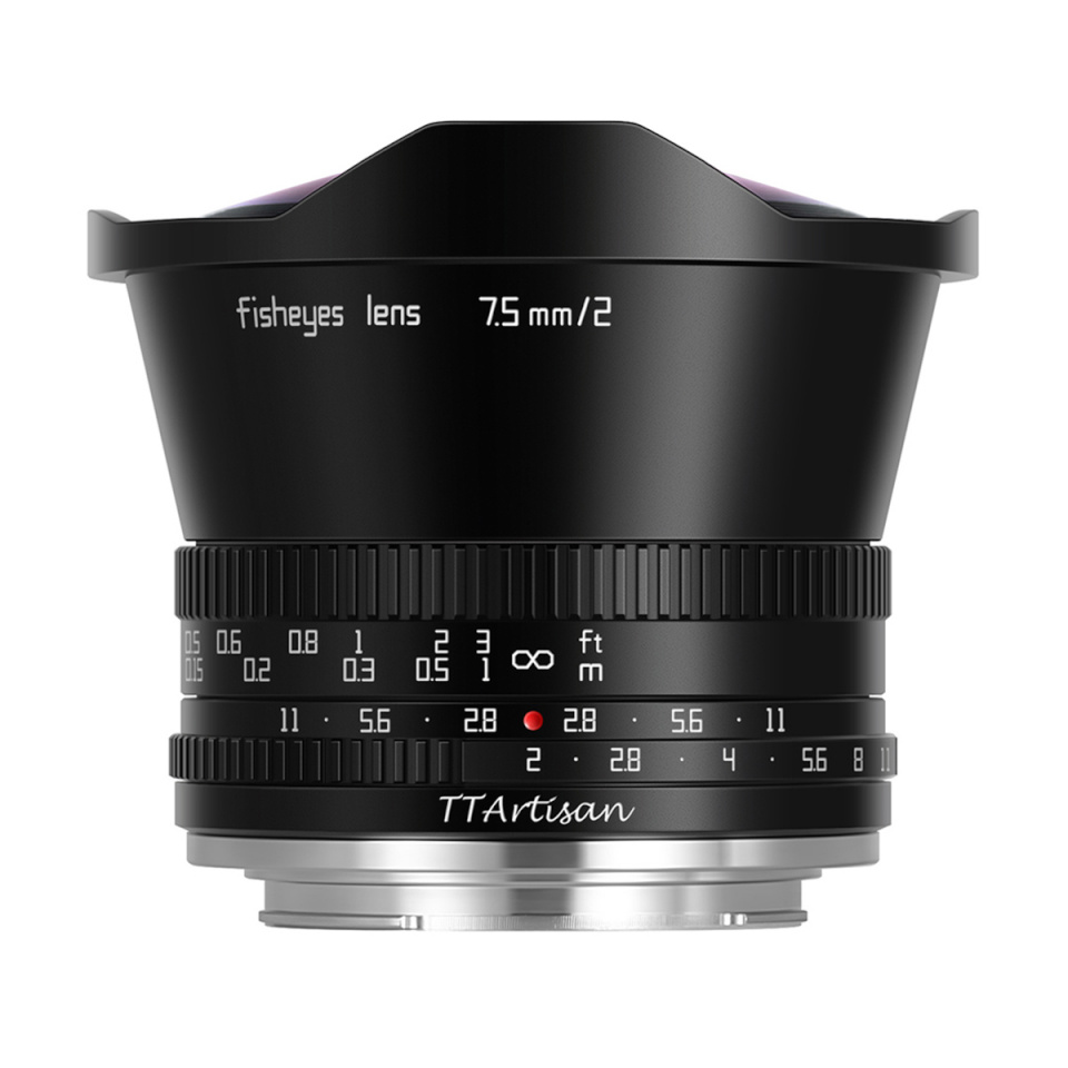 TTARTISAN 2.0/7.5 mm, Fujifilm X-Mount must, kalasilm-objektiiv