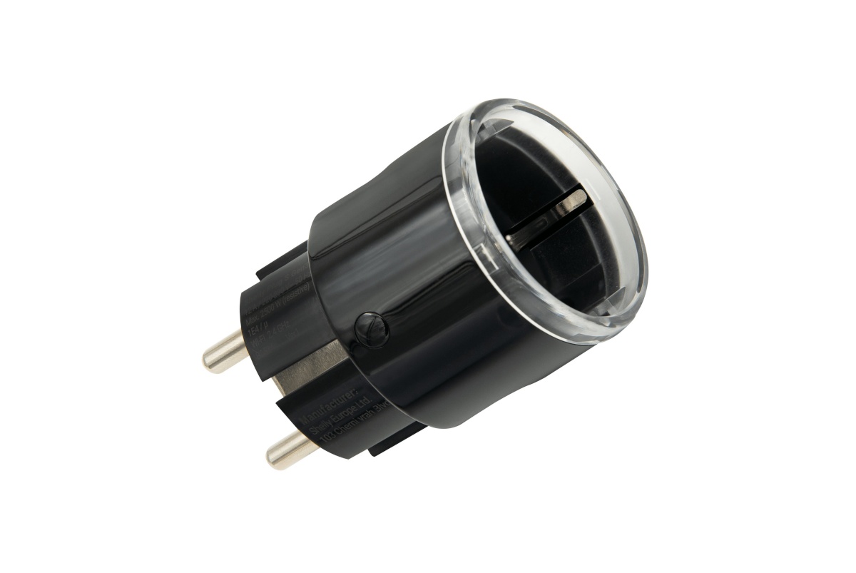 Shelly nutipistik Wave Plug S LR Smart Socket, must