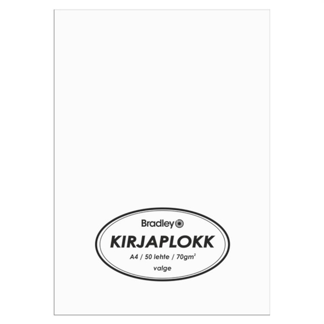 Bradley kirjaplokk a4, 50 lehega valge 70g Bradley
