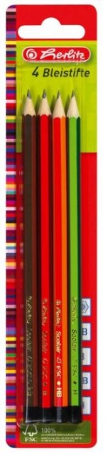 Herlitz harilik pliiats 4 tk bl.HB. H. B. 2B