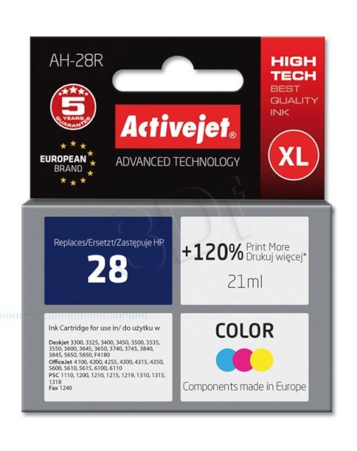 ActiveJet tindikassett AH-27R ( Hewlett Packard, HP 27 C8727A premium 20ml must)