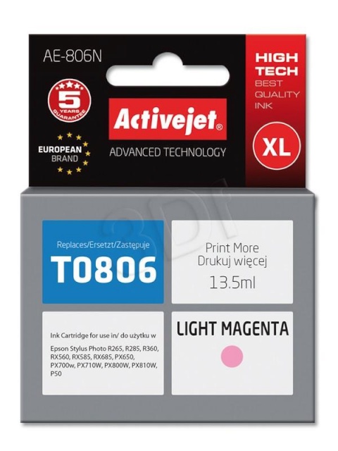 Activejet tindikassett AE-801N (Epson, T0801 supreme 15ml must)