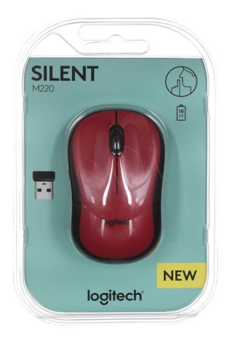 Logitech hiir M220 Silent punane