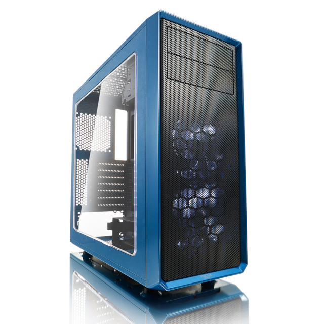Fractal Design korpus Focus G FD-CA-FOCUS-BU-W Side window, Left side panel - Tempered Glass, sinine, ATX, Power supply included No