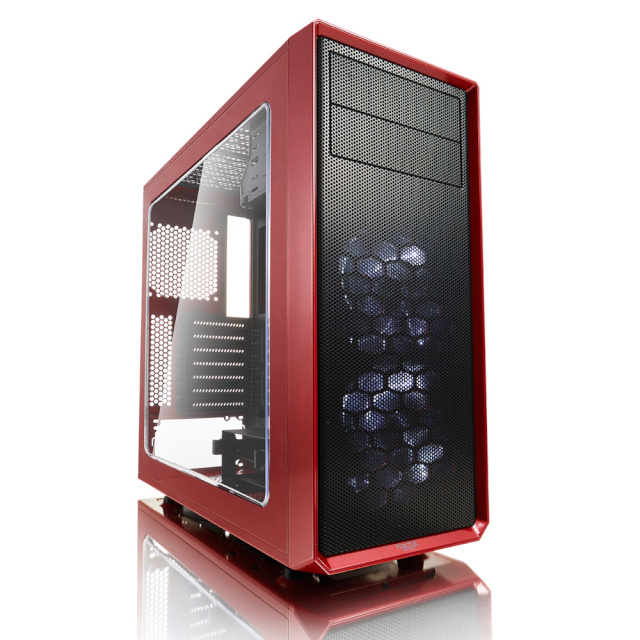Fractal Design korpus Focus G FD-CA-FOCUS-RD-W Side window, Left side panel - Tempered Glass, punane, ATX, Power supply included No