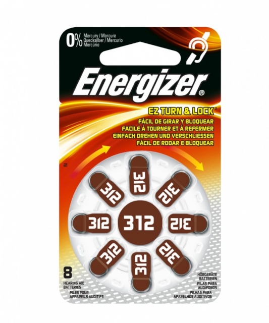 Energizer patarei Zinc Air 312 8 tk. Hearing Aid