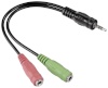 Hama audiokaabel Jack Adapter 4-pin 3.5mm j. plug/2x 3.5mm j. socket 54573