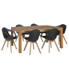 H4Y Söögilauakomplekt CHICAGO 6-tooliga (37035) 180x90xH76cm, puit: tamm, värvus: naturaalne, viimistlus: õlitatud