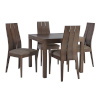 H4Y Komplekt TIFANY laud ja 4 tooli (21906) 90+90x90xH75,5cm lauaplaat: pöögispooniga mööbliplaat, täispuidust jalad ja raam